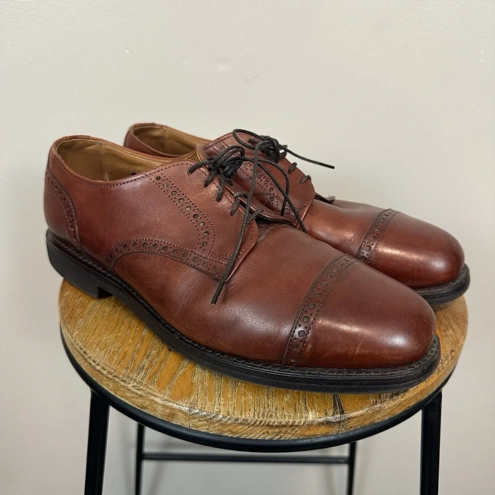 Allen Edmonds Vintage Brown Cap Toe Dress Shoe Oxford 88022 11 D Read